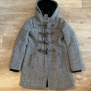 Roots Shelby Tweed Heather Gray Duffle Coat